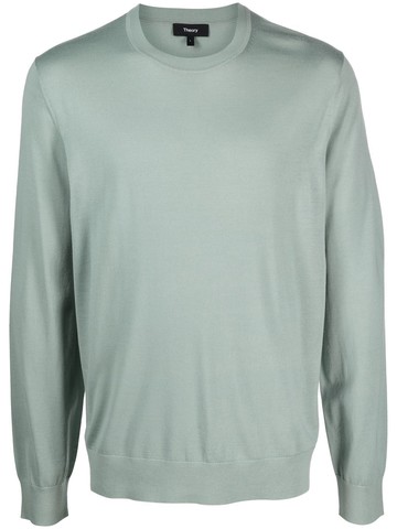 Theory - round-neck knit jumper - men - Wool - XL - Green