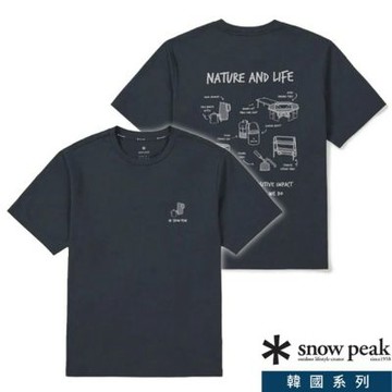 【Snow Peak SK】男女 韓版 速乾裝備圖案短袖T恤/ SKS26MUTTS10 VG 復古綠色