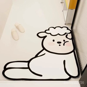 💯台灣出貨#萌趣動物衛生間進門防滑地墊易打理軟地墊吸水速幹浴室硅藻泥地墊