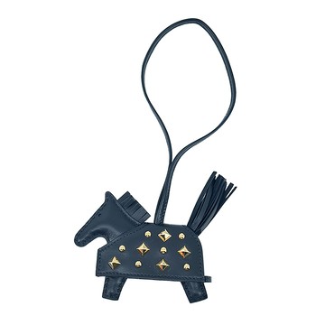 Hermes 愛馬仕 RODEO ROCK搖滾系列 手工羊皮吊飾(小/黑)