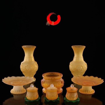 供具 套裝 佛前 供盤 供佛 香爐 家用 水琉璃 供水 杯 供瓶 佛堂 佛具 用品 大全 崇拜用品 祭祀