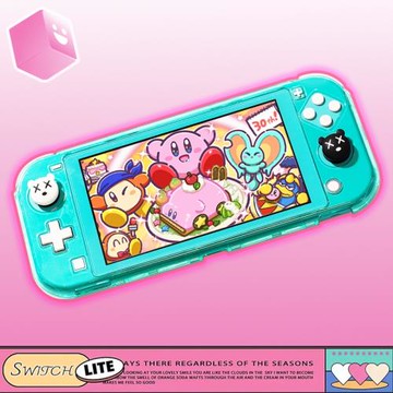 switchlite一體式透閃保護殼彩色帶握把nslite保護殼套透明全包