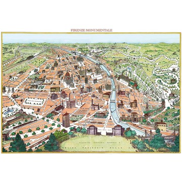 義大利 IFI 海報 佛羅倫斯手繪街景圖