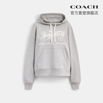【COACH】  CLOT馬車圖案休閒連帽衫-灰色(CDD84)｜官方直營