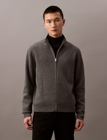 Calvin Klein 羊絨拉鍊針織外套