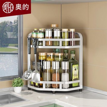 【奧的】304不銹鋼廚房轉角置物架 兩層整套(調料架 收納架 刀架 砧板架 筷子筒)