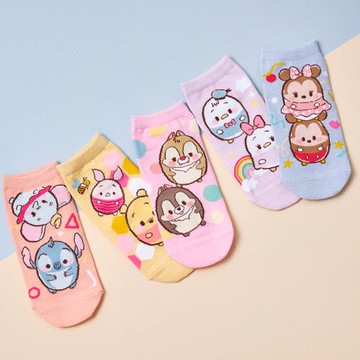 【ONEDER】正版迪士尼 ufufy短襪 小熊維尼 史迪奇棉襪  直版襪 台灣製棉襪  15-22/22~26cm-1雙組