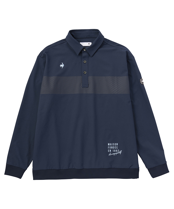 le coq sportif golf ボーダー長袖シャツ ネイビー L | LINEショッピング