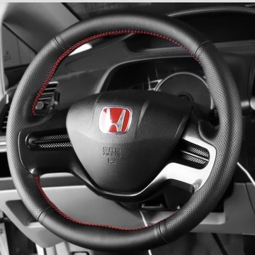 適用本田八代思域方向盤套真皮手縫06年07 08 09款思域思銘把套