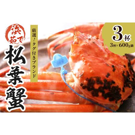 ふるさと納税  茹で松葉かに（中） 鮮度抜群、浜茹でにてお届け！！ 600g級×3杯 京都府京丹後市