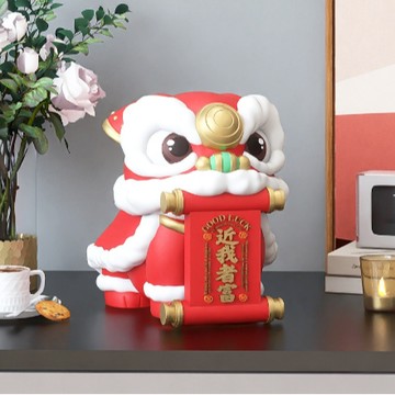 【保庇BOBEE】保庇BOBEE 近我者富 舞獅擺件 舞龍舞獅發財招財 招財裝飾品擺件 圓喜