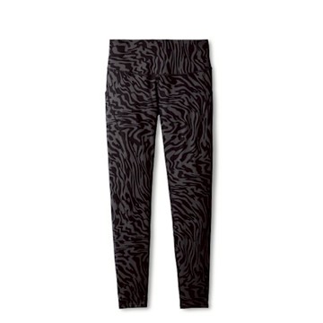 BROOKS 女 Spark 全長緊身褲_黑曜石/速度波紋(221664073)