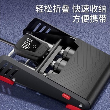 【桃園出貨】紅雙喜腳踩三缸打氣筒電動車車載數顯充氣泵通自行車輪胎高壓通用