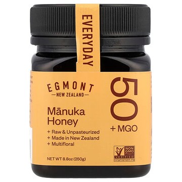 Egmont Honey, 麥盧卡蜂蜜，未加工且未經巴氏除菌，MGO 50+，8.8 盎司（250 克）