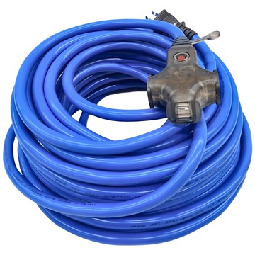 spirit 電精靈 三插座電源線組附燈大電流動力延長線  20m  藍色  1條