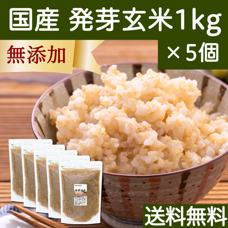 発芽玄米 1kg×5個 発芽米 玄米 無洗米 国産 ギャバ GABA 送料無料