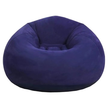 充氣懶人沙發/球形沙發 加厚植絨PVC材質 承重100公斤 充氣後尺寸110*110*85CM  藍色