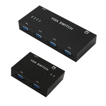 音頻切換器 音源切換器 音頻分配器 vga切換器四進一出 vga視頻切換器 電腦VGA共享器2進1出轉換器