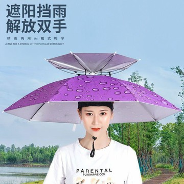 🚚清倉大甩🚚戶外頭戴式雨傘成人太陽傘 防曬 防風防雨便攜摺疊帽傘夏季釣魚傘