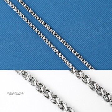 鋼鍊 客製3mm白鋼曲線項鍊【AW12】型男單品