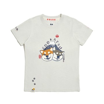 江戶勝｜女裝｜勝太郎與黑丸臉碰臉短袖T恤