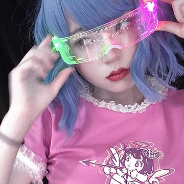 護目鏡 抖音LED鏡男女道具蹦迪鏡發光拍照裝備未來科技感爆閃網紅擋風鏡 年終鉅惠 可開發票
