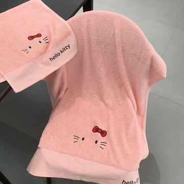 ✨臺灣出貨✨kitty純棉浴巾毛巾洗臉家用厚柔軟吸水男女不掉毛洗澡兒童面巾