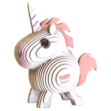EuGy 3D立體紙拼圖 6歲以上適用  獨角獸 白色  1個  24片