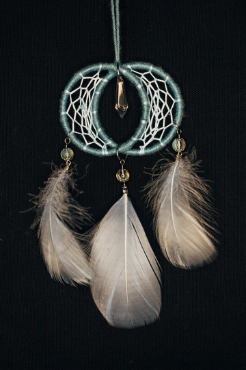 純手工捕夢網 Handmade Dreamcatcher－【迷你月亮－藍】