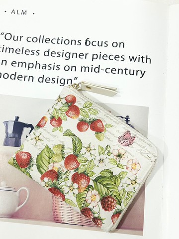 【L型短夾】草莓 L型拉鍊短夾 輕薄 零錢包 皮包 錢包