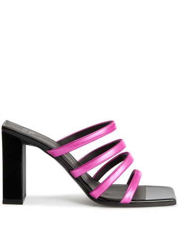 Giuseppe Zanotti - Shangay square-toe 85mm mules - women - Polyurethane/Polyester/Leather/Leather - 37 - Black