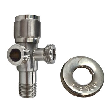 LEADER 麗達 304不鏽鋼 陶瓷芯 垂直一進二出 三角凡而 不鏽鋼原色 200g  8.5cm  1個