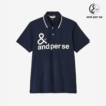 【and per se】男款深藍色吸濕快乾UV防護親膚素材POLO短棉 DGS207V1