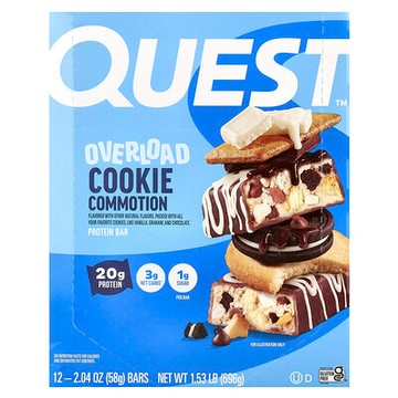 Quest Nutrition, 高蛋白質棒，曲奇騷動，12 根，每根 2.04 盎司（58 克）