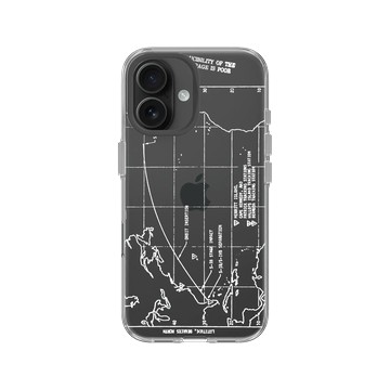iPhone 16 Clear Case（相機按鈕） 透明 - NASA - 火箭軌跡 (White)