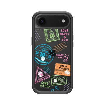 iPhone Air Mod NX -邊框背蓋組合 (相機按鈕) 黑 - 爽爽貓 Song Song Meow by SECOND - 爽爽貓十周年旅行印章