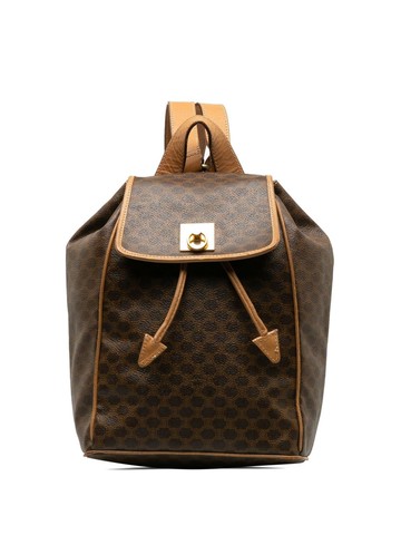 Céline Pre-Owned - Macadam flap backpack - women - Calf Leather/Canvas - One Size - Brown