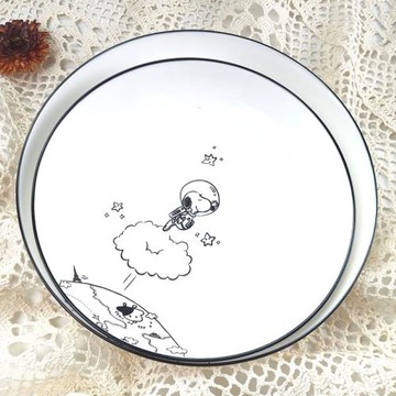 可愛史努比陶瓷菜盤韓風ins網紅拍照道具學生食堂家用卡通深盤子