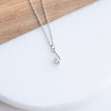 天然石925純銀英文字母水晶項鍊 J