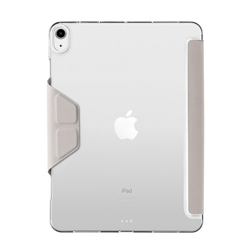 JTLEGEND Ness 10.9吋相機快取多角度折疊布紋皮套 含Apple pencil磁扣  iPad 10th 2022/iPad 11th 2025  奶茶灰  1個