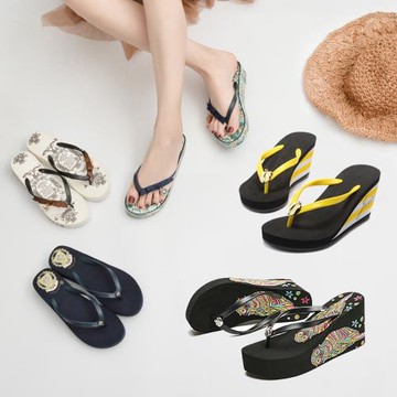 2025新款人字拖鞋女夏季時尚室外專用高跟仙女風高級感軟底涼拖