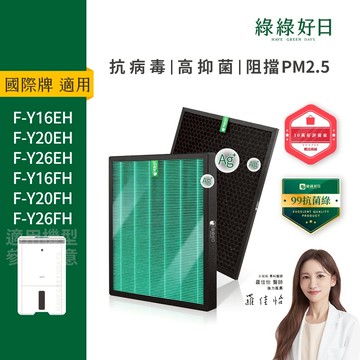 綠綠好日 適用 Panasonic國際牌 F-Y20DHW Y26EH Y20FH 除濕機 HEPA抗菌濾網 活性碳除臭