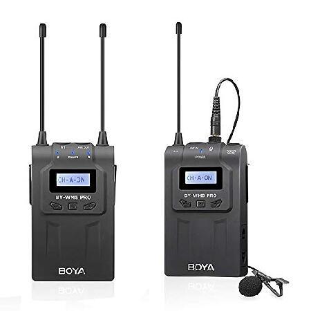 BOYA BY-WM8Pro-K1 Professional 48-Channel UHF Wireless Lavalier Microphone System with Dual-Channel Receiver for DLSR, Mirrorless ＆ Video Cameras, Bl