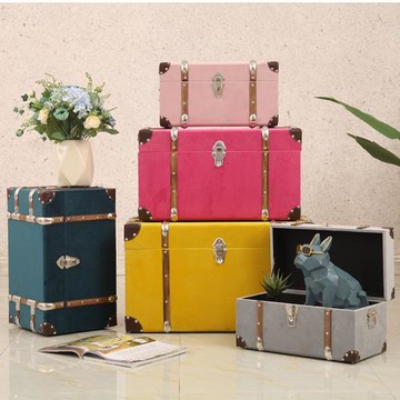 歐式攝影櫥窗陳列家居擺件婚紗照服裝店皮箱仿古收納儲物儲物箱