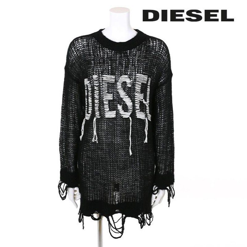 DIESEL ディーゼル ビッグロゴ ブラック 表記L 着用感L-XL セーター-