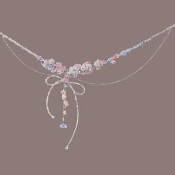 飛燕草鈴蘭糖果罐米珠鎖骨鏈