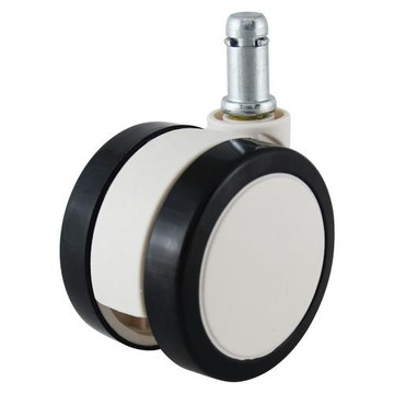 電腦椅輪子 彈力PU輪/黑白色滑輪組 (6cm/一組五顆) WHEEL-022
