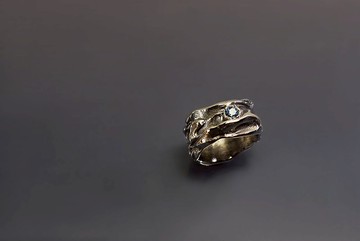 療癒系列-雲紋理藍寶石925銀戒