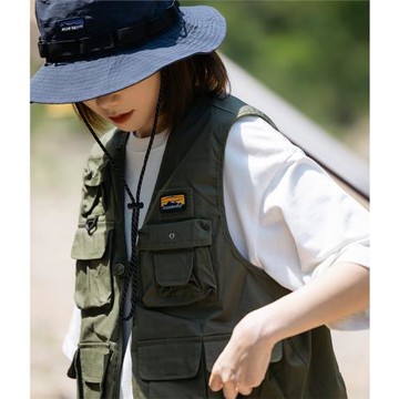 (免運)Epicsocotra自制日系戶外工裝短款多口袋釣魚馬甲 男女山系馬夾