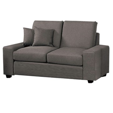 文創集 美琪現代灰加厚綸滌絨布二人座沙發椅-144x85x87cm免組